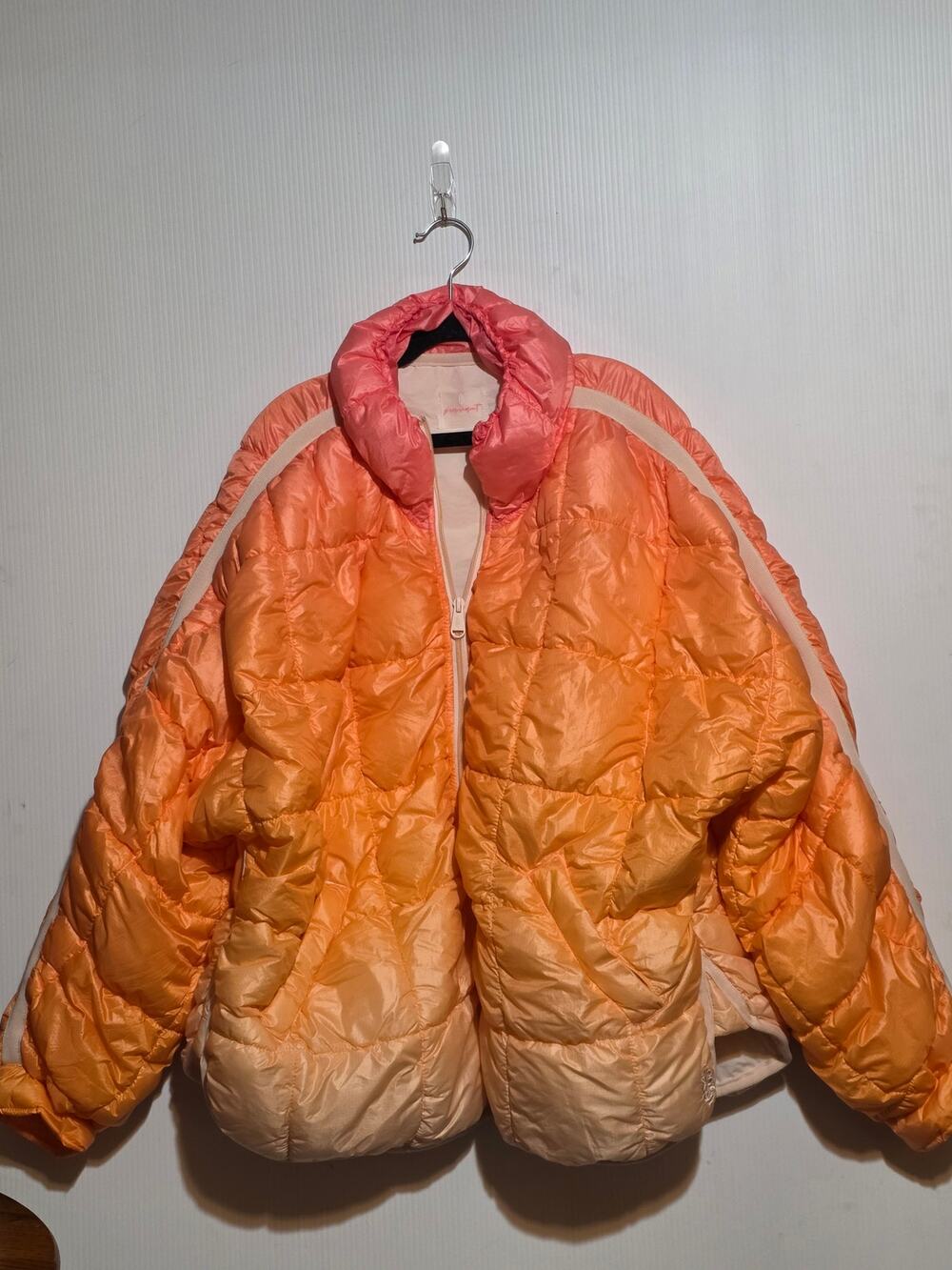 FP Movement Free People Pippa Packable Ombre Puffer Jacket Small Coral Peach